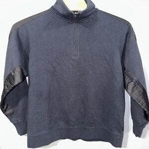National Geographic Mens Quarter Zip Pullover Sweatshirt Navy Blue L 35N730T41